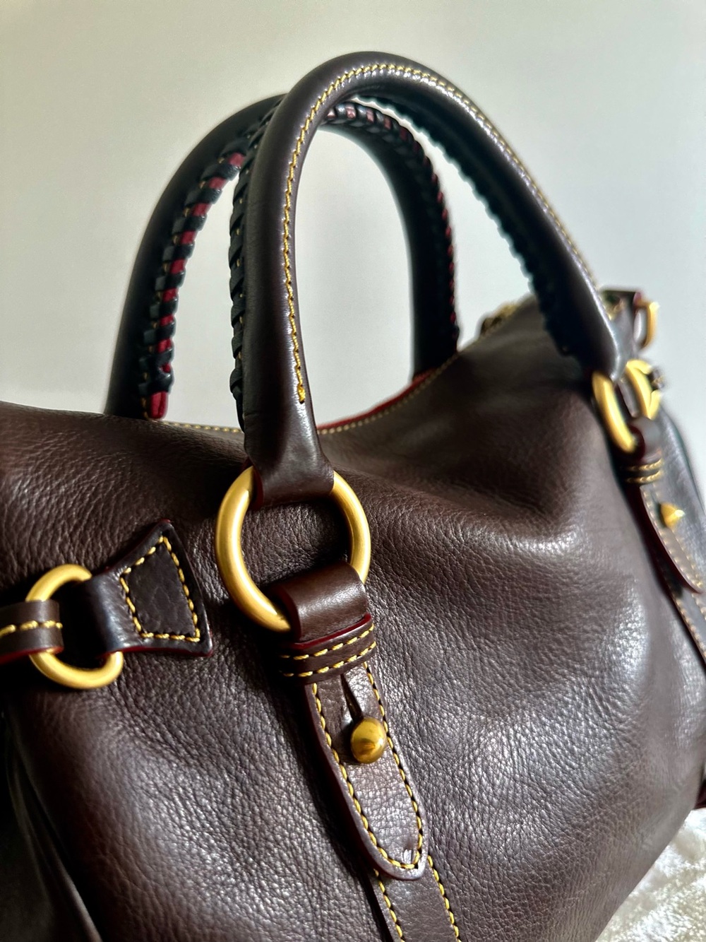 Dooney & Bourke Vintage Florentine Satchel in T’Moro Brown NWOT - Picture 6 of 16